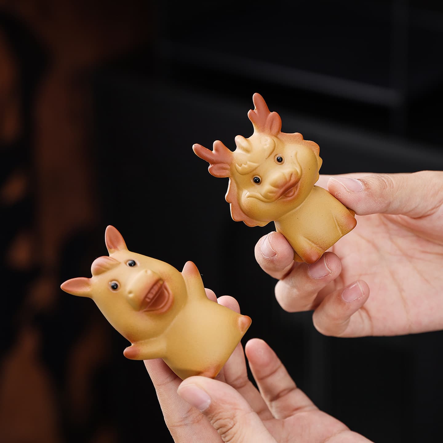 Purple Sand Zodiac Animal Teapet Tea Play Raisable Tea Set for Home and Office Mini Ceramic Tea Table Small Ornament