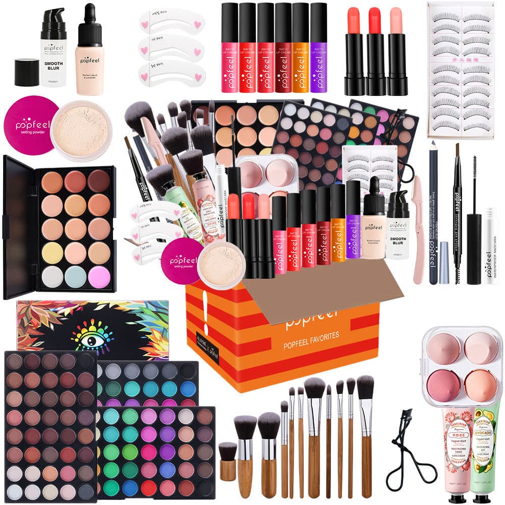 POPFEEL Cross-Border Makeup Set Eyeshadow Concealer Lipstick Eyebrow Pencil Eyeliner Full Makeup Gift Box