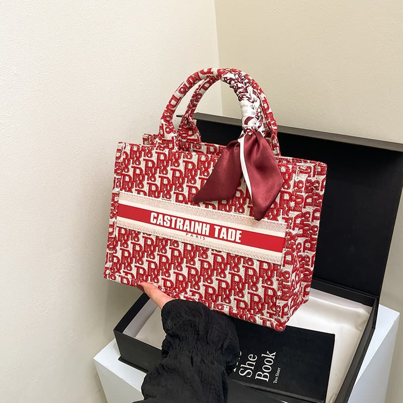 Cross-border Trendy Women's Bag 2026 Spring New Arrival Large Capacity Chic Scarf Shoulder Bag Commuter Casual Tote Bag