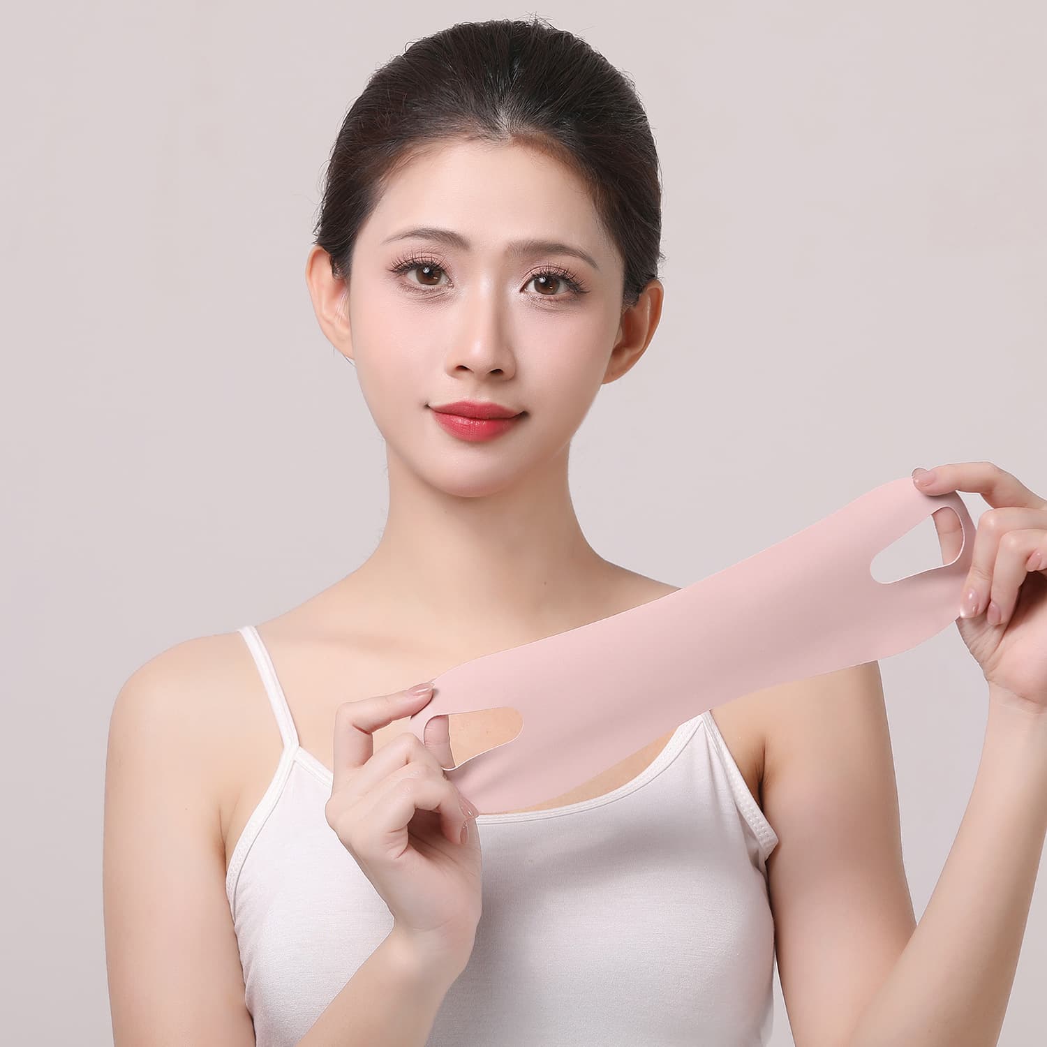 Breathable Hook Ear Mask Pink V-Shape Face Device Double Chin Face Sculpting Small Face Bandage Lift V-Shape Face Tool Brand