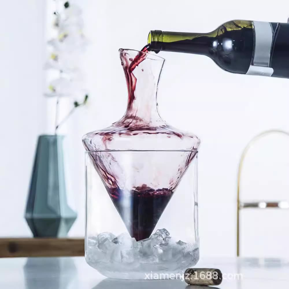 Red wine decanter, household luxury iced wine bottle, high-end ice bucket wine dispenser, high-end red wine set, ice wine bottle