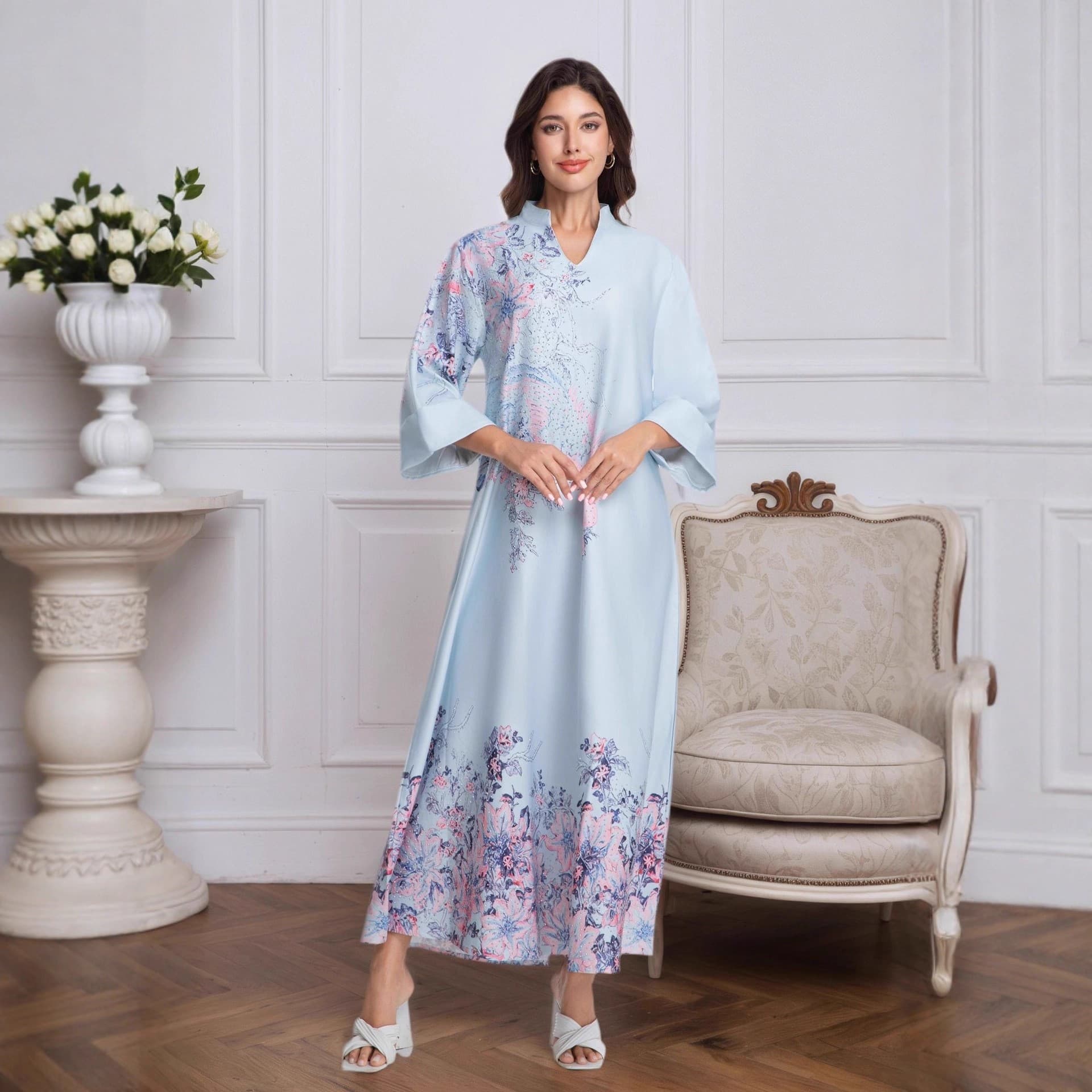 SM003 new hot diamond gorgeous travel jalabiya evening dress robe cross-border women's clothing