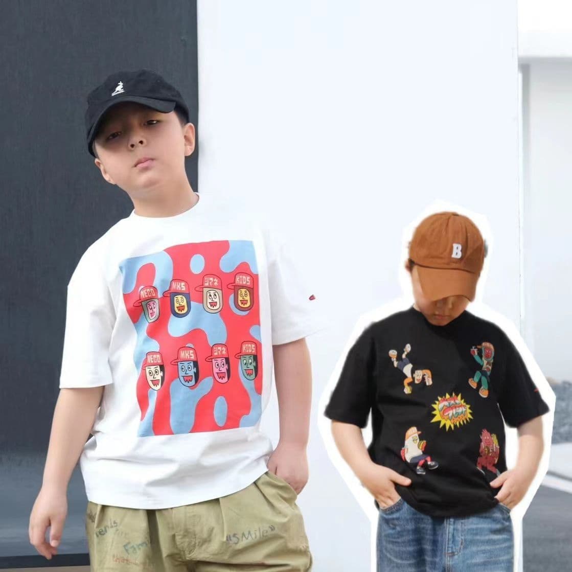 Pure Cotton Boys' Short-Sleeved Kids' Summer White T-Shirt 2026 New Style for Older Children Summer Boys' Fashionable Tops Trendy