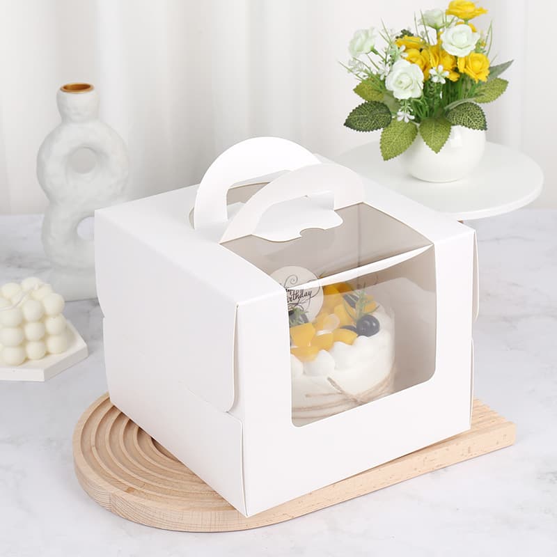 Trending 3-inch 4-inch 6-inch 8-inch Portable Mousse Cake Box Ins Korean Style Window Birthday Cake Packaging Box