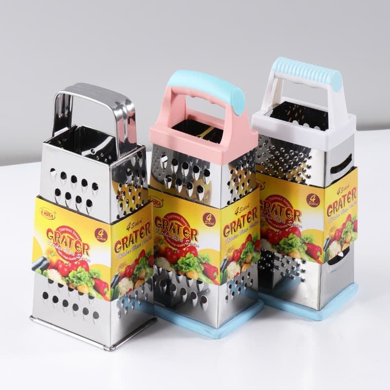 Wholesale thickened stainless steel four-sided grater for potatoes and fruits/vegetables, compact kitchen tool