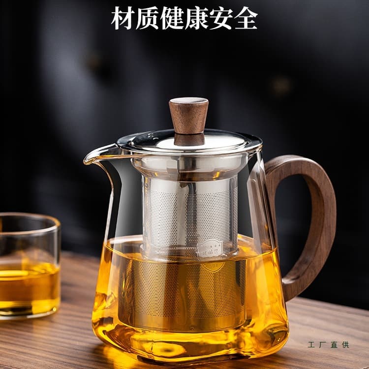 Weisheng Thickened Glass Tea Infuser with Tea-Water Separation, Stainless Steel Filter, New High-End Tea Set