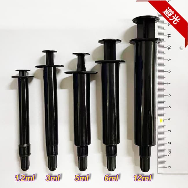 Export Dental Industrial Dispensing Resin Black Light-Proof Syringe 3ml Light-Proof Syringe Tube Dispenser