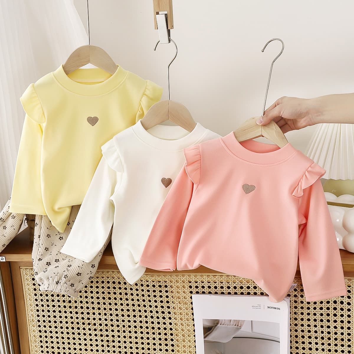 Children's Base Layer Autumn/Winter New, Baby Warm T-shirt Girls' Top Underwear Lace Base Layer Kids' Wear