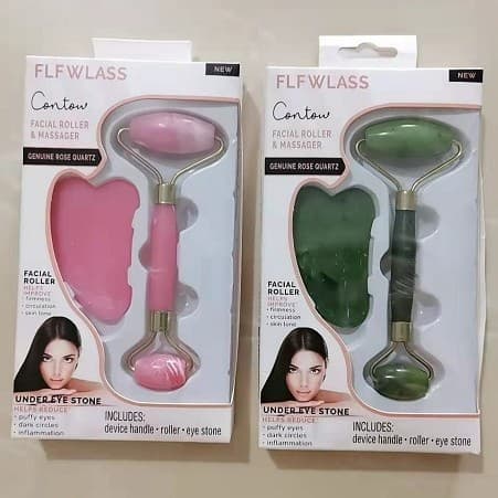 Resin Roller, Massage Wheel, Jade Gua Sha Massager Set with Scraping Board