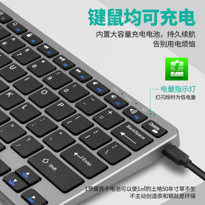 Factory Direct, Triple-Mode Wireless Bluetooth Chocolate Keyboard and Mouse Combo