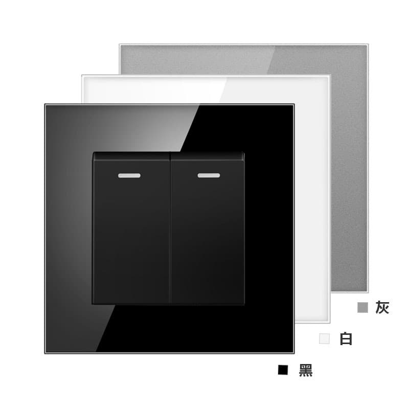 European Standard 86 Type Wall Concealed Two-Gang Double-Open Single-Joint Switch Lamp Panel Household Two-Gang Single-Control Switch Wholesale