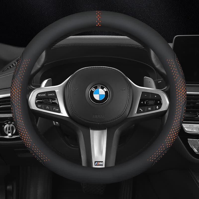 Suitable for BMW steering wheel cover 2 series 3 series 4 series 5 series 7 series X1X2X3X4X5X6 anti-fouling leather car handle cover