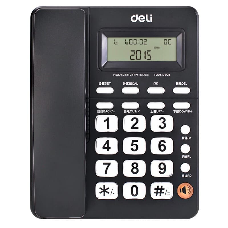 Deli Telephone 792 Battery-free Landline Telephone Office Home with Computing Landline Telephone One-piece Dropshipping