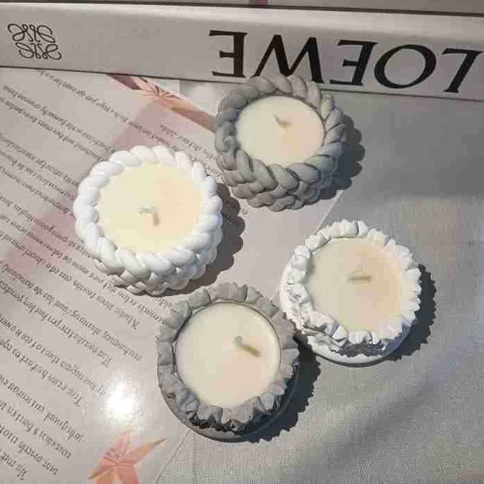 Plaster Candle Holder Cylindrical Aromatherapy Candle Plaster Home Decoration Creative Scented Gift