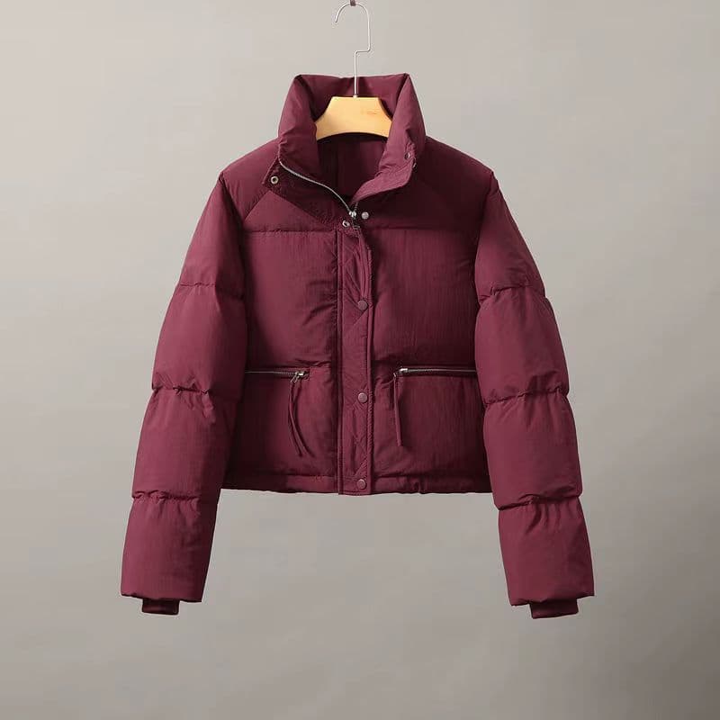 Foreign trade off-season new style down-padded jacket for women, short, versatile, Korean version, stand-up collar, thickened bread jacket, trendy jacket
