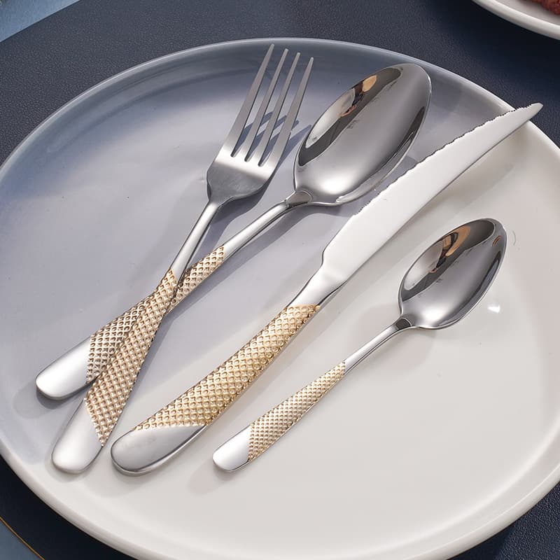 Cross-border Stainless Steel Tableware Knife Fork Spoon Set - High-Appearance Star Diamond Dessert Hotel Steak Western Spoons