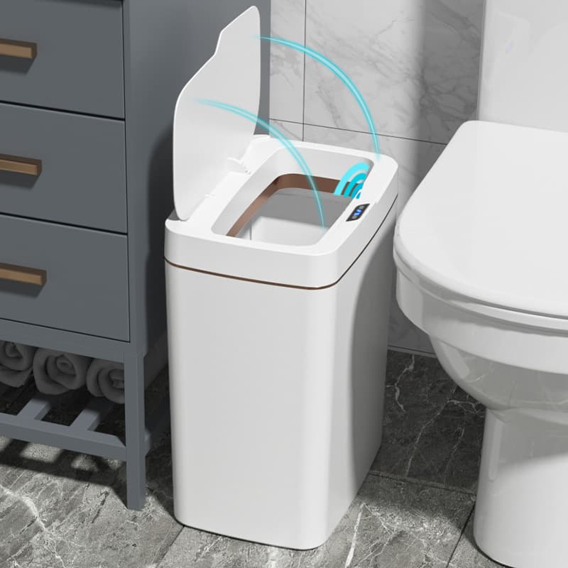 Smart Sensor-Activated Household Automatic Trash Can with Lid, Large Capacity for Bathroom and Kitchen, Gap-Friendly, Wholesale