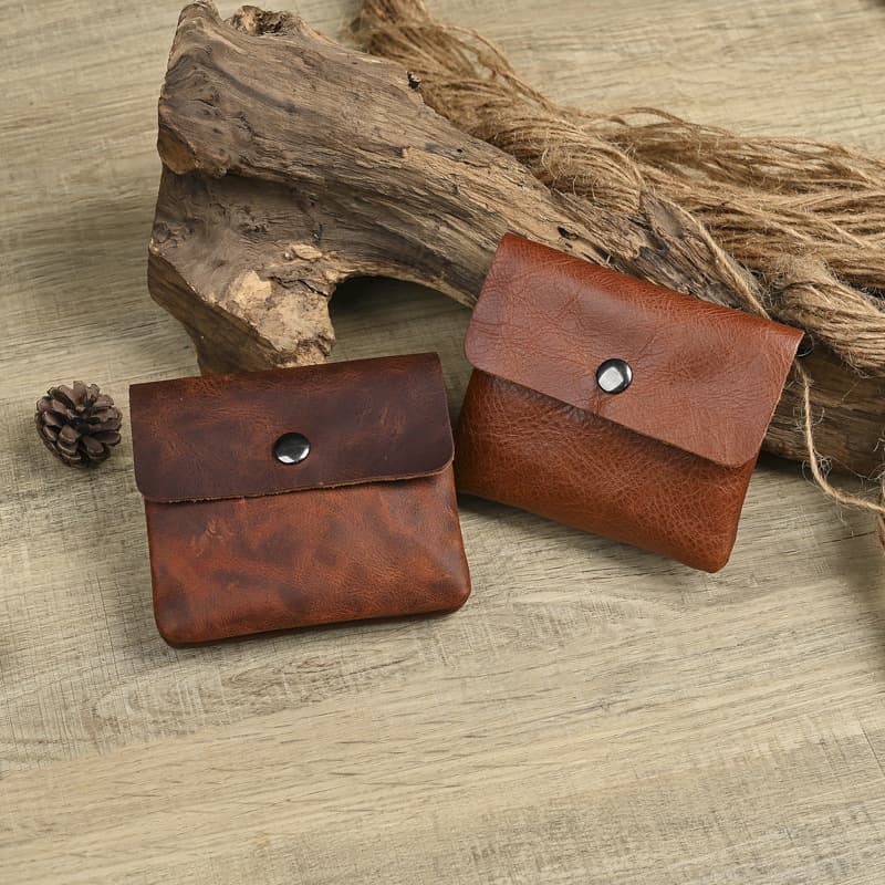 Amazon's new Japanese-style genuine leather wallet, short three-fold coin bag, card holder, coin purse, card holder