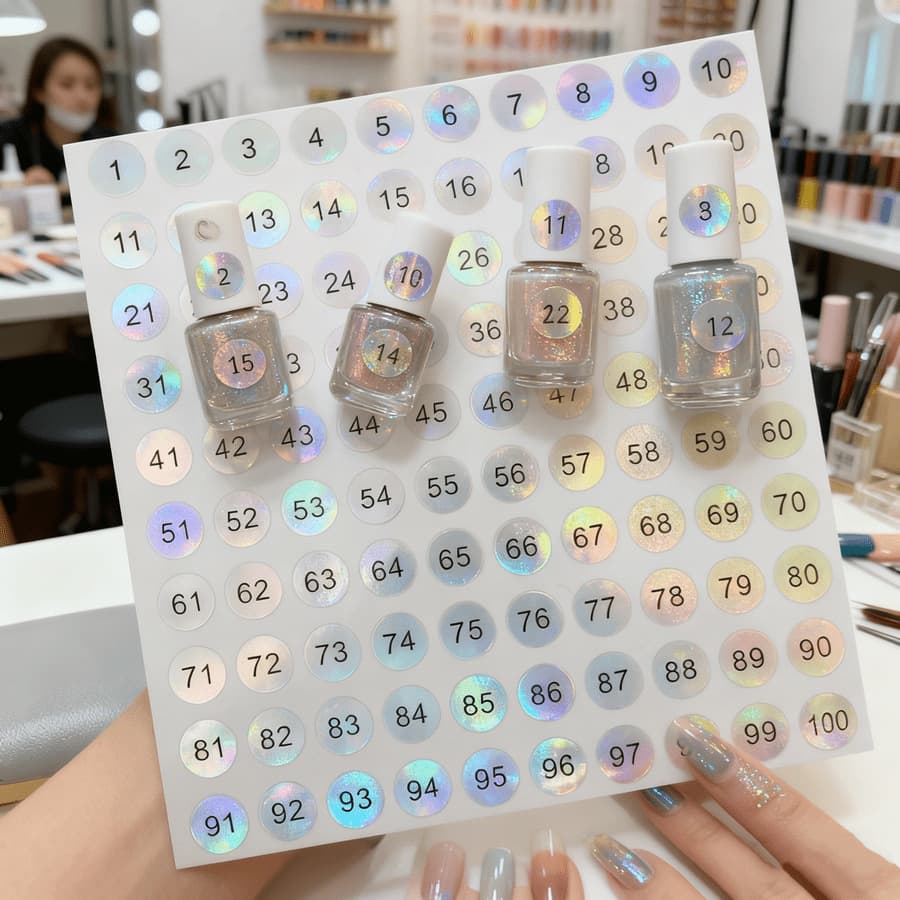 Nail Polish Bottle Consecutive Number Laser Number Label Sticker Nail Polish Bottle Sequence Number Waterproof Sticker Label