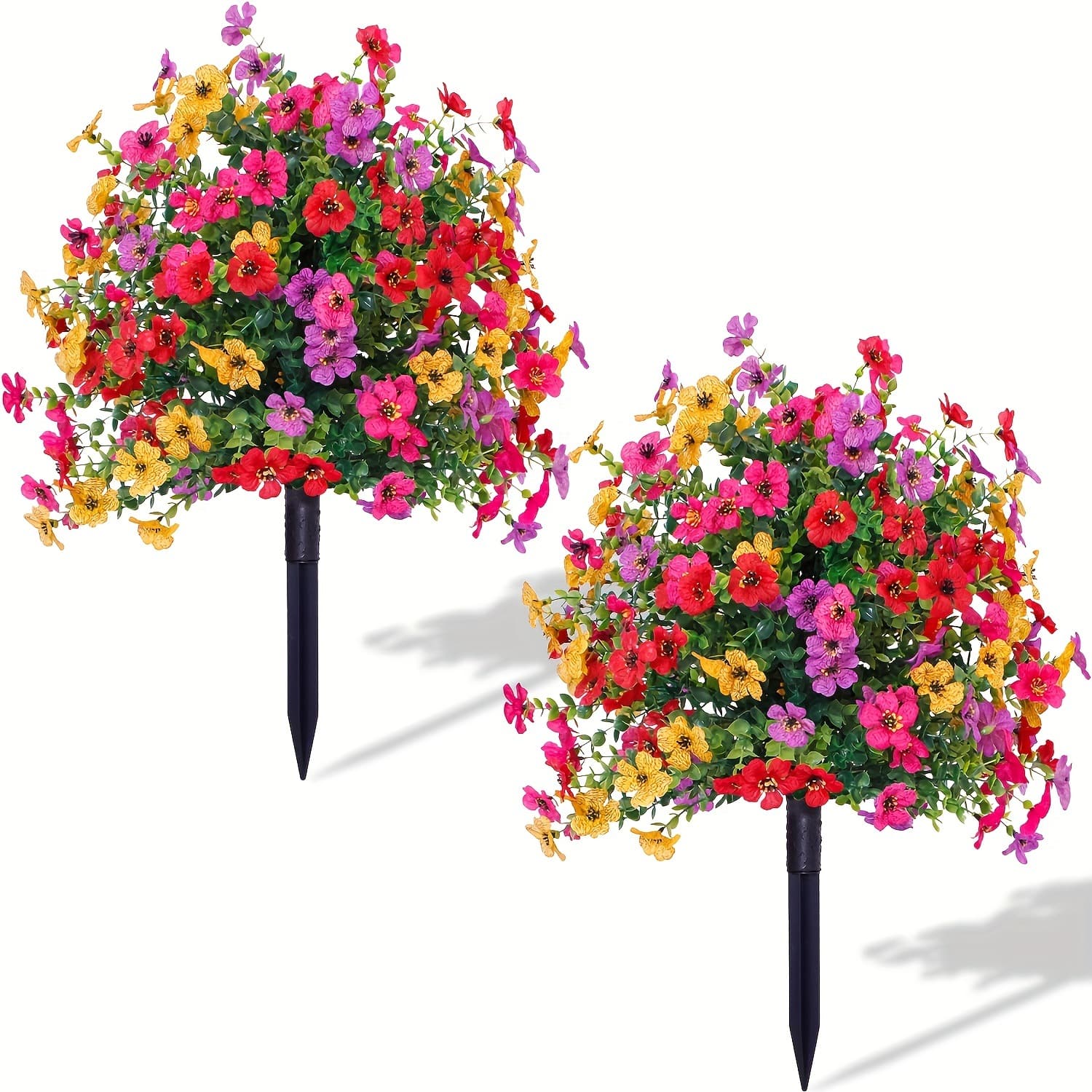 In Stock Cross-Border Hot Selling Artificial Eucalyptus Violet Ground Insert with Stakes Fake Flowers Spring Summer Decoration Artificial Green Plants