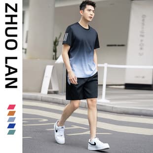 Plus Size Athletic Suit for Men 2024 Summer Heavy Set Fitness Loose Quick-Dry Top and Pants Set Extra Large Outdoor Two-Piece Set