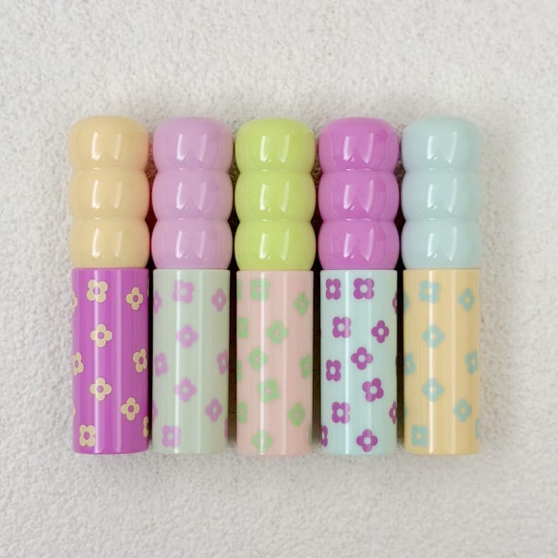 Gourd head lip gloss glaze tube round lipstick empty tube color empty shell cosmetic packaging material cute pouty lip lip gloss tube
