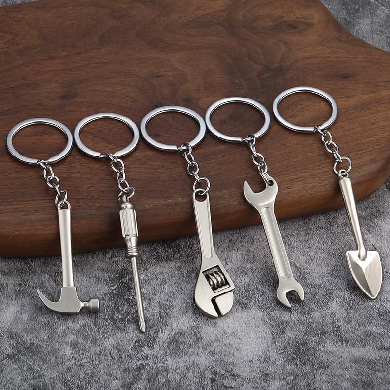 3D Simulation Tool Keychain Creative Tool Keychain Metal Practical Small Gift Wrench Tool Keychain