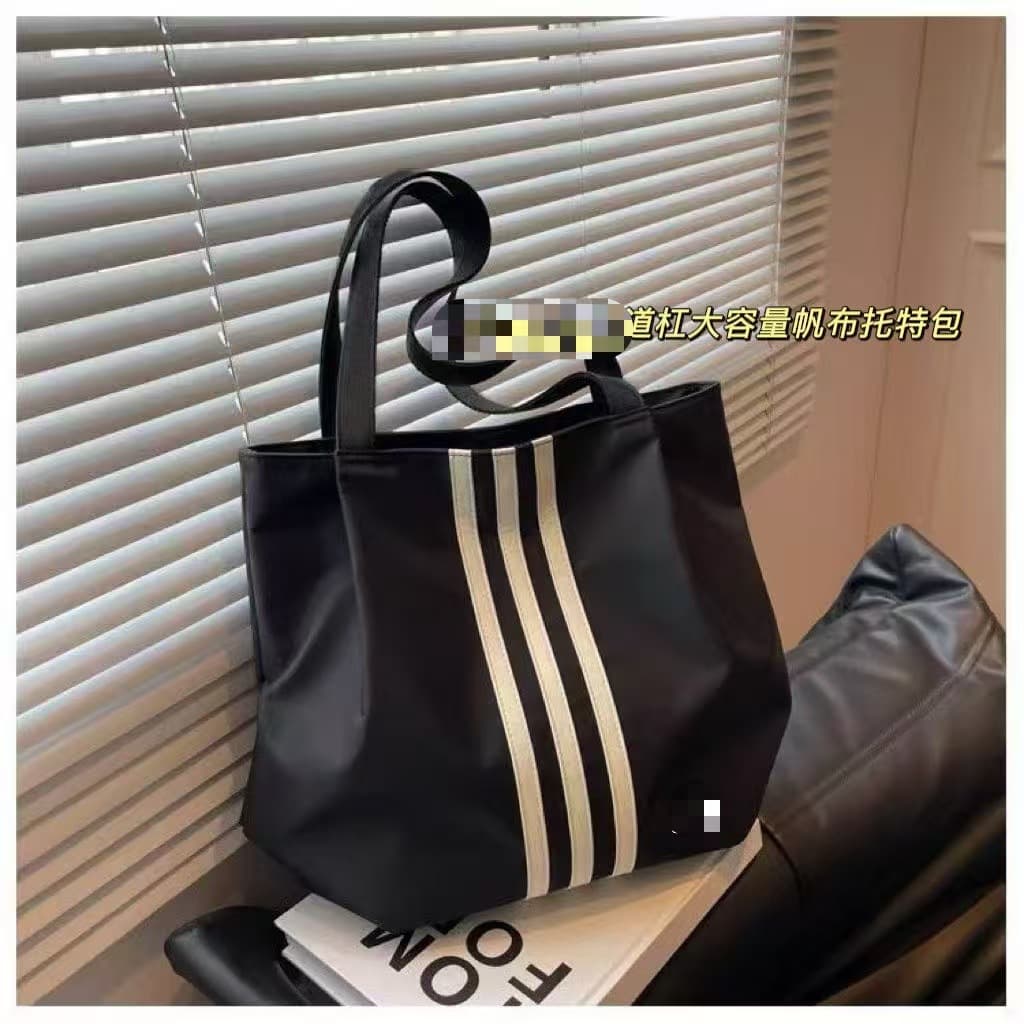 Adidas Style Cross-border Korean Canvas Bag for Women 2026 New Trendy High-end Fashion Commute School Large Capacity