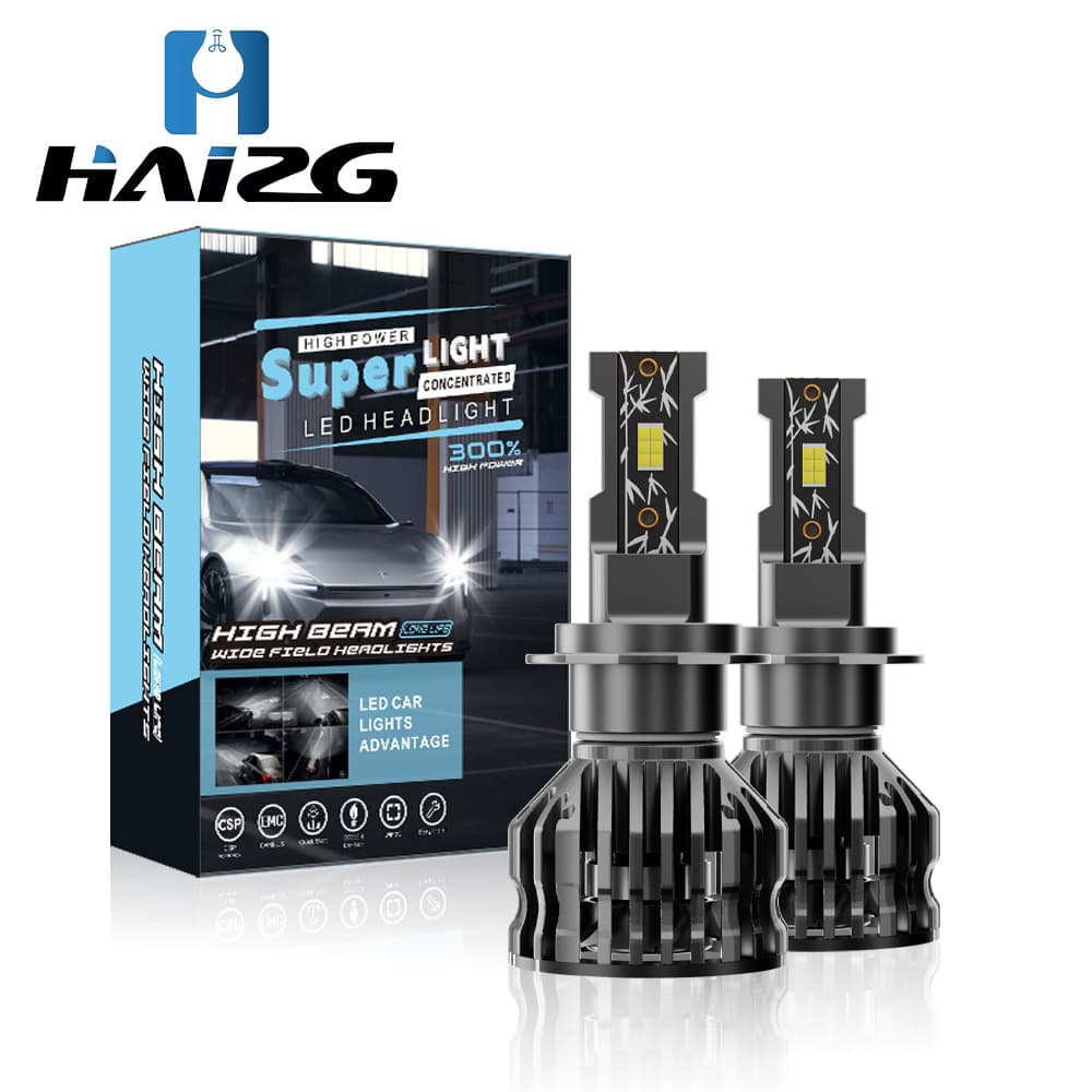 HAIZG Cross-border S9P Car LED Headlight Bulb Conversion H7 High/Low Beam Integrated Front Headlight High Brightness Focused Beam Car Light
