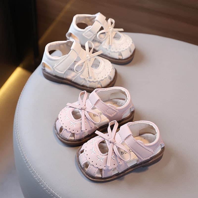 Baby Summer New Style Closed-Toe Sandals Soft Sole Girls Princess Shoes Versatile Baby Shoes Breathable Walking Shoes