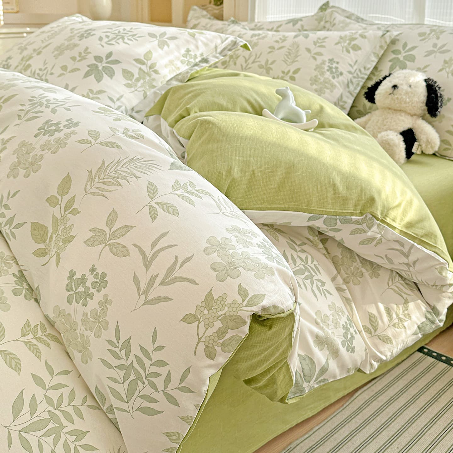 All-Cotton Bedding Four-Piece Set, Pure Cotton 2026 New Style, Fresh and Simple Bedding, Bed Sheet, Duvet Cover, Three-Piece Set, Suitable for All Seasons