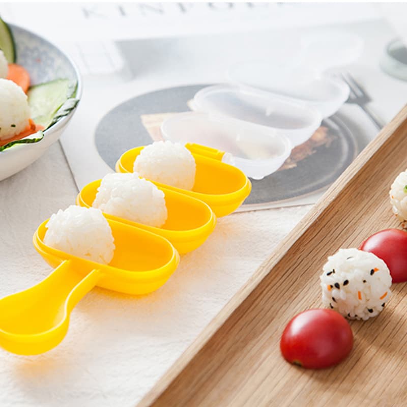 Shake Rice Ball Kids Shake-and-Roll Spherical Rice Ball Meatball 3-Cavity Mold Sushi Balls Shake Fun Rice Ball Mold