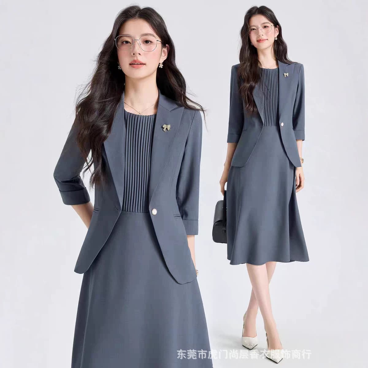 New Formal Business Suit Set for Women Two-Piece Office High-End Commuting Blazer Dress Summer Plus Size