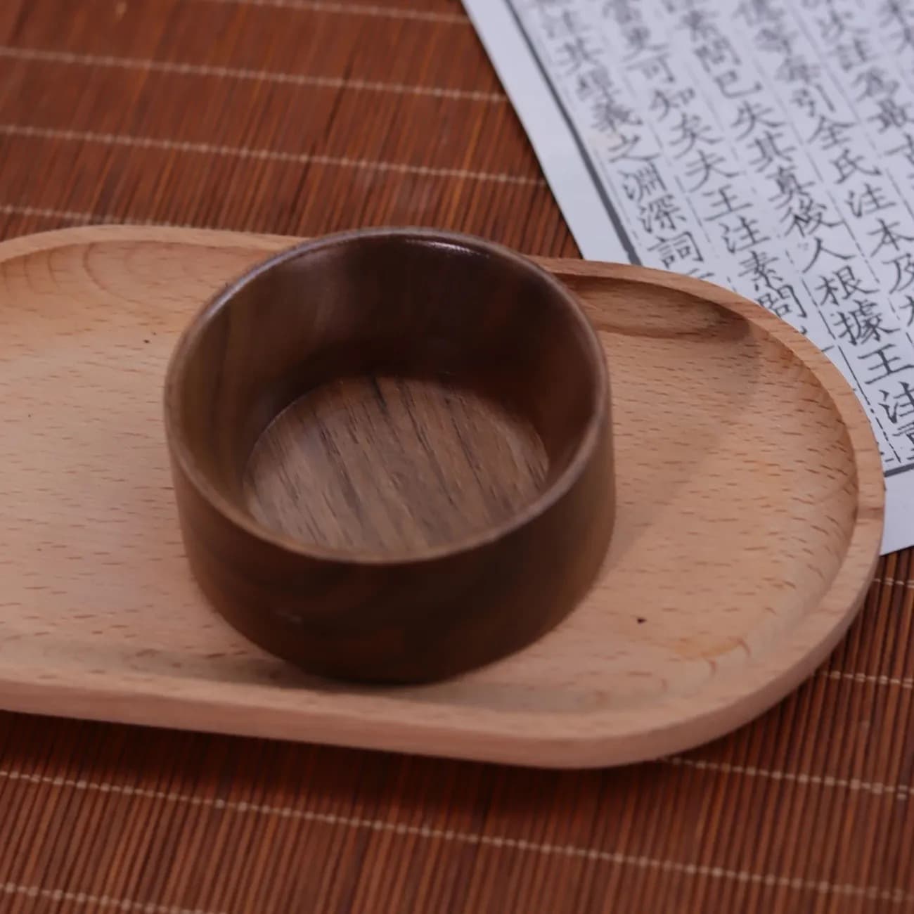 Ebony Walnut Rosewood Solid Wood Water-Storing Base Creative Pure Titanium Base High-End Tea Set Accessories Manufacturer