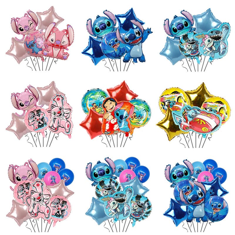 Stitch cartoon shape birthday decoration aluminum film balloon banquet scene background wall event atmosphere layout supplies