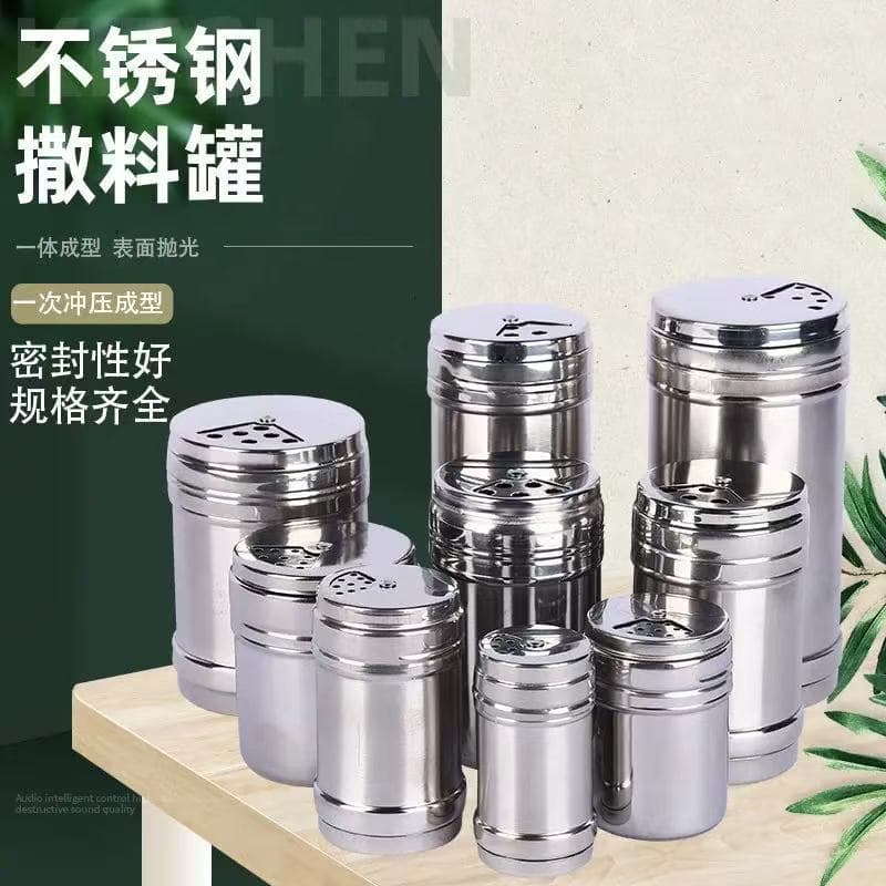 Non-magnetic stainless steel seasoning shakers for outdoor BBQ/commercial kitchen use