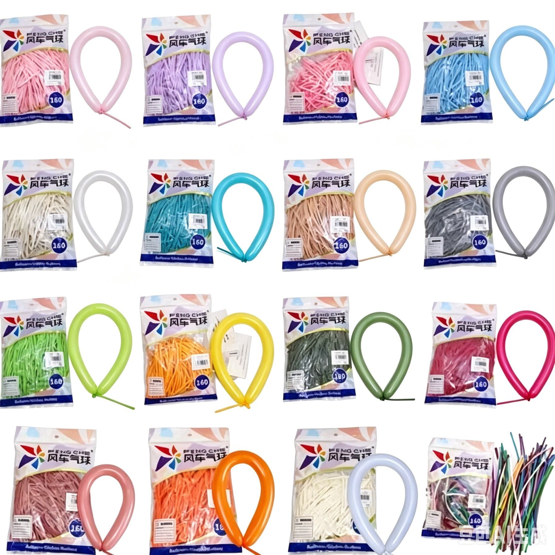 Windmill 160 Long Balloons Magic Mixed Color Thickened Modeling Braided Strip Balloons Party Street Selling Balloons Wholesale