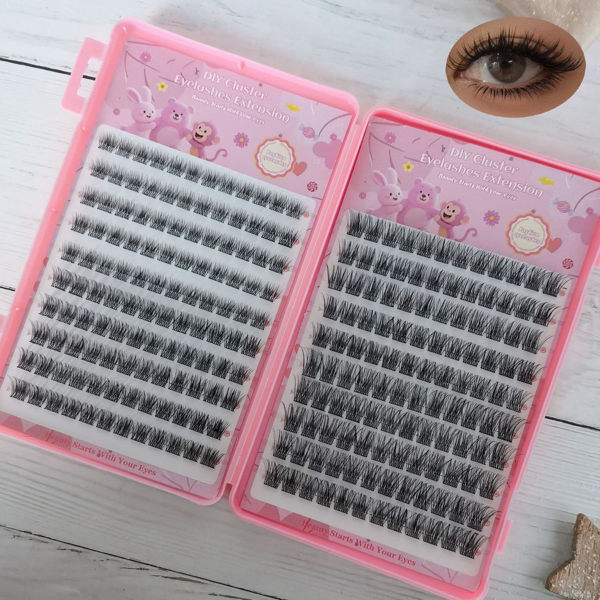 WM10 Cartoon Big Eye Lazy Segmented Full Set False Lashes Thick Soft Defined Cross-border Eyelashes