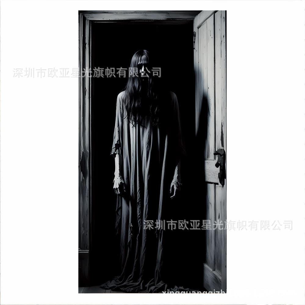 Cross-border Amazon TEMU Shein AliExpress 2D 3D Scene Photo Flag Props Halloween Door Cover Banner