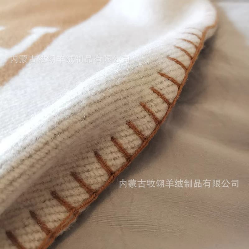 Newly Upgraded 2025 H-Letter Wool Blanket, Tiny Times Style, Classic Wool and Cashmere Blanket
