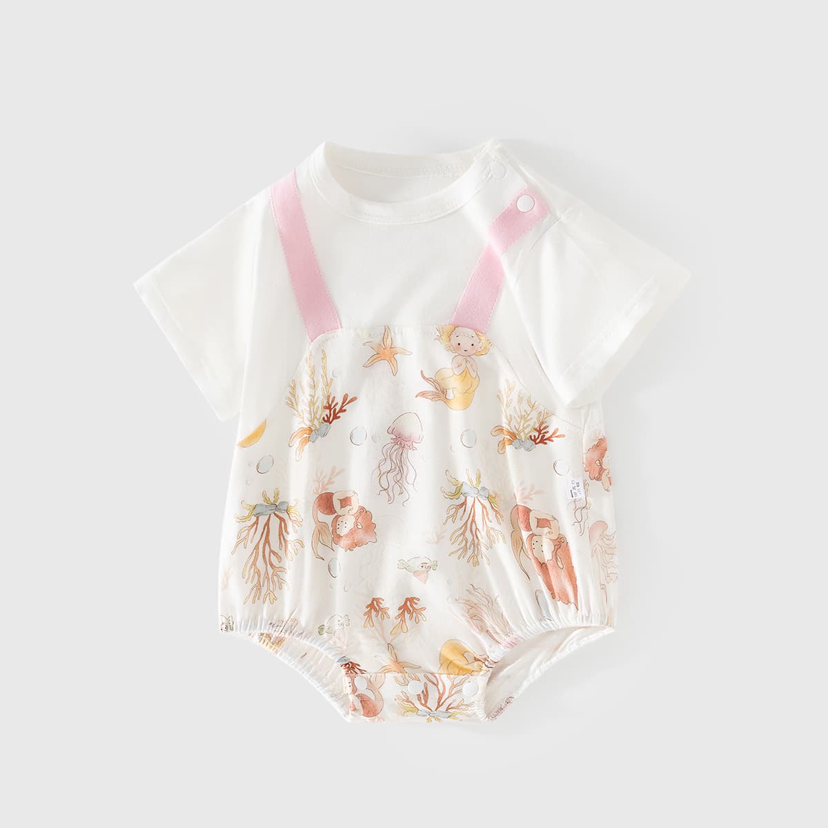 Newborn baby swag summer ultra-thin baby triangle rompers and suspenders pure cotton short-sleeved jumpsuit