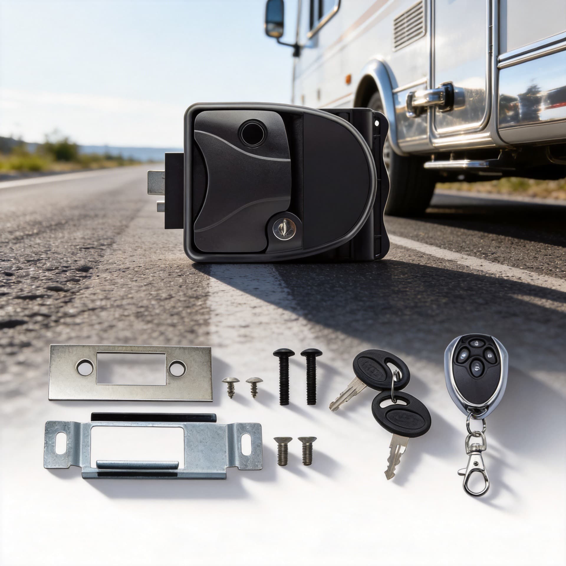 All-metal mobile RV car lock Fingerprint mold induction RV lock Electronic modified container truck remote control lock
