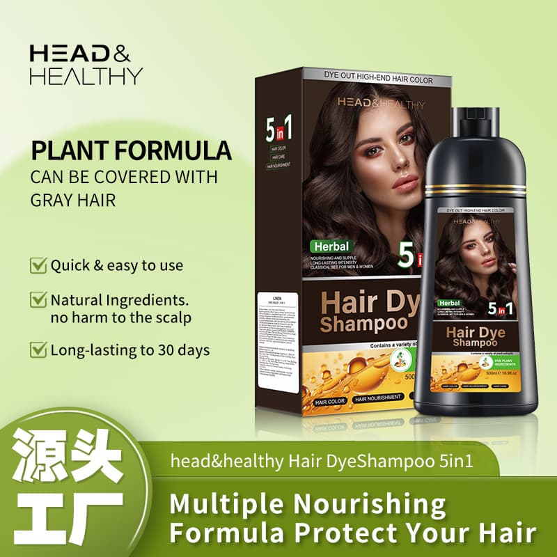 Cross-border Hair Color Shampoo - Easy-to-Color Instant Hair Dye Shampoo for Gray Hair Coverage, Plant-Based Hair Dye