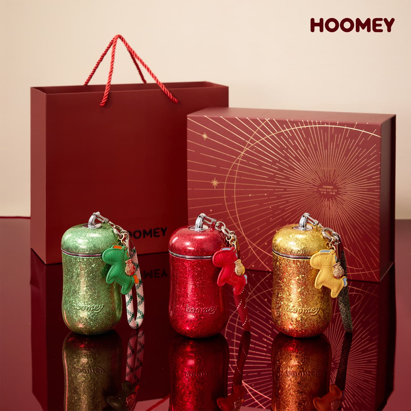 hoomey apple titanium cup pure titanium thermos cup red high-value new birthday new year year of the horse gift water cup for women