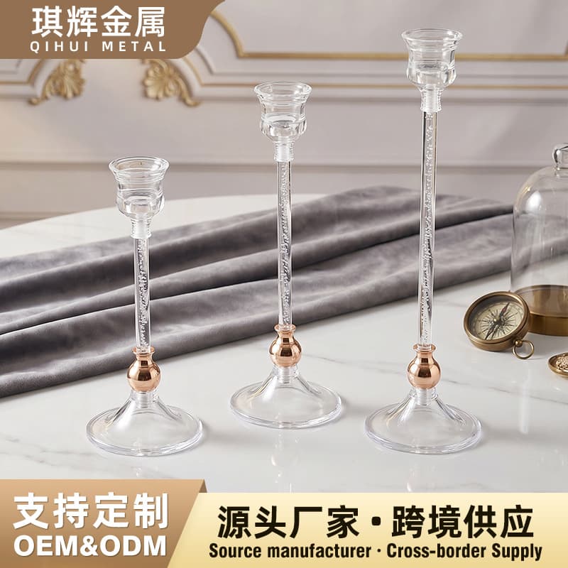 Cross-Border Wedding Decoration Acrylic Wedding Ornaments Candle Holder Bubble Acrylic Candle Holder Single Head