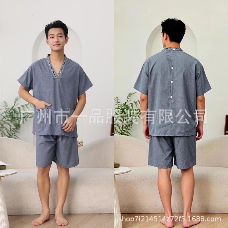 High-end sweat steaming suit, pure cotton moxibustion suit, women's back cardigan, traditional Chinese medicine therapy suit, back-buttoned acupuncture suit