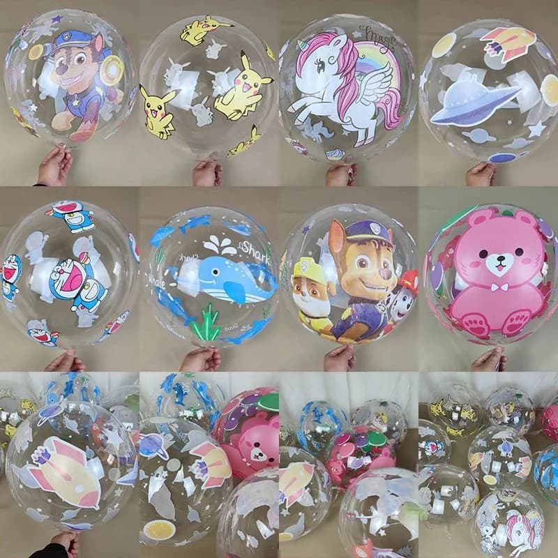 New Thickened Transparent 24-inch Double-Sided Printed Bobo Ball, Bulk Wholesale Floating Balloons for Street Stalls