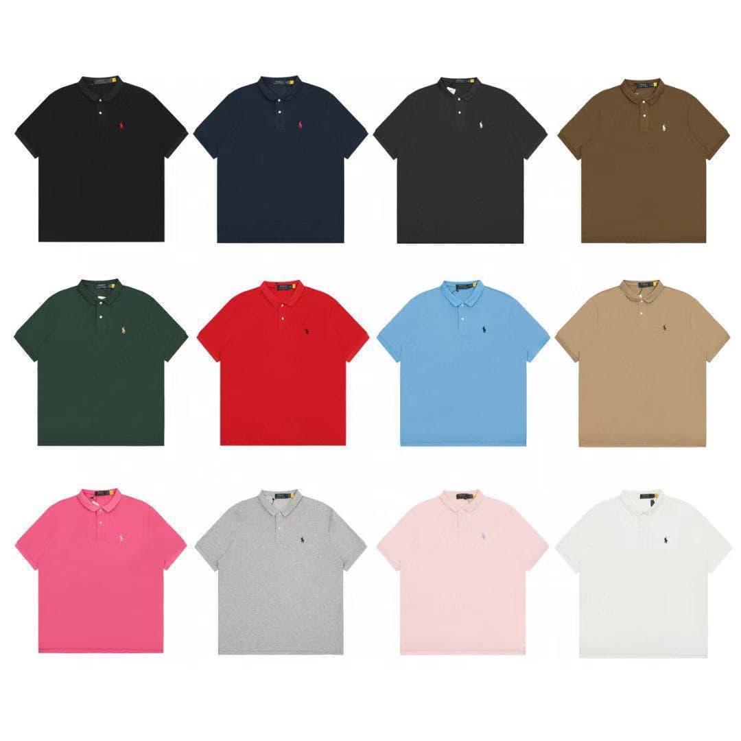 High Version Scannable Code~ Classic Basic Small Horse Embroidery Collar Polo Short-Sleeve Loose T-Shirt Unisex