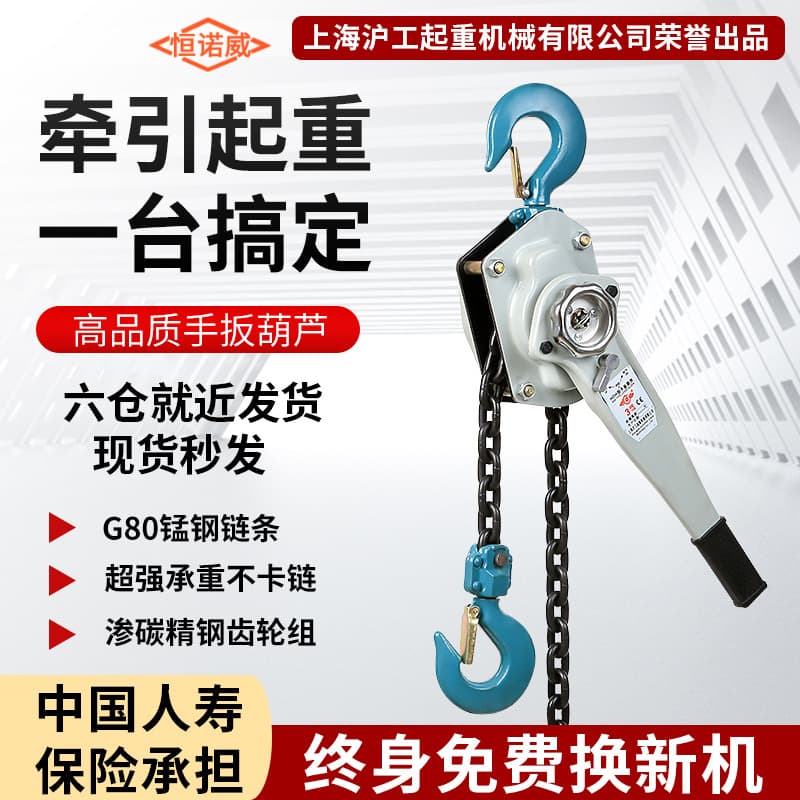Factory Direct HSH Lever Hoist 0.75t 1.5t 3t 6t 9t 3m Hand Crank Chain Hoist Chain Type Manual Hoist