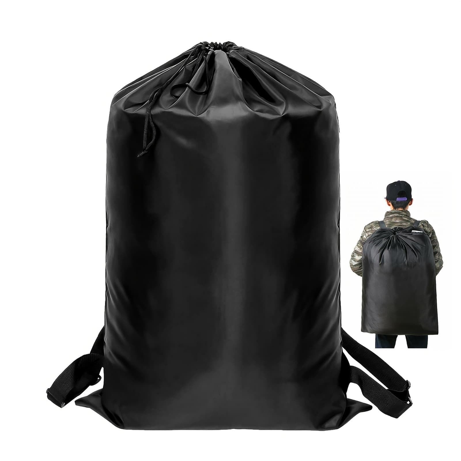 2025 New Cross-border Drop Shipping 1 Large Backpack Style Laundry Bag Washable Heavy-Duty Laundry Bag